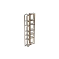 Modern Open Design Bookcase With Multiple Shelves And Metal Frame Structure