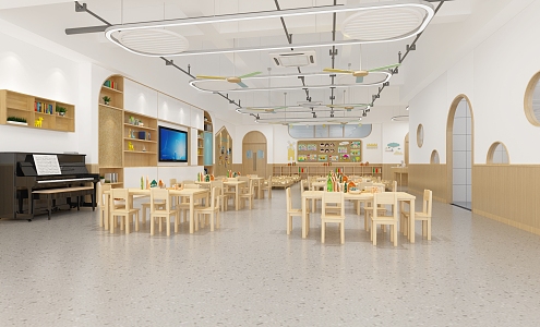 Modern kindergarten first-floor classroom 3d model