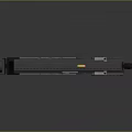 Black Tactical Weapon With Magazine Rail System Grip And Yellow Top Component