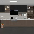 Modern Kitchen Interior With Dark Brown Cabinets White Countertop Recessed Lighting And Appliances