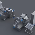 Stainless Steel Industrial Equipment Production Line Featuring Mechanical Components And Conveyor System