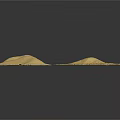 Golden Granular Material With Various Shapes And Sizes On White Background