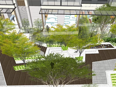 Modern Garden Landscape Design With Lush Greenery Pathways And Architectural Elements 3d model