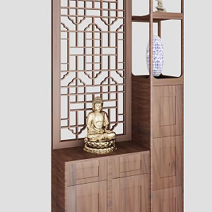 New Chinese-style Entrance Cabinet 3d model