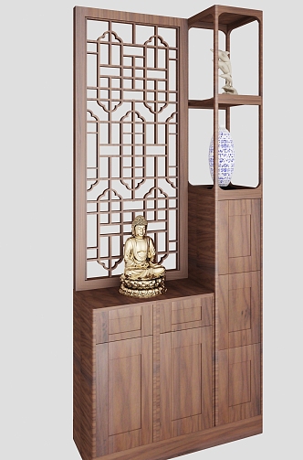 New Chinese-style Entrance Cabinet 3d model