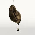 Leaf Shaped Brown Chandelier With Water Drop Decoration For Modern Home 3d model