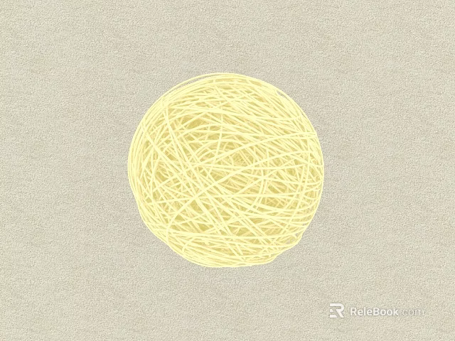 Soft Yellow Yarn Ball With Coiled Thread For Knitting Craft And DIY Household Supplies 3d model 