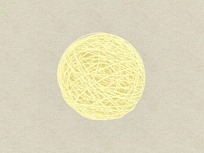 Soft Yellow Yarn Ball With Coiled Thread For Knitting Craft And DIY Household Supplies 3d model