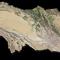 Detailed Afghanistan Satellite Map With Topographic Terrain And Geographic Features