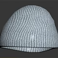 Light Blue Knitted Beanie Hat With Fine Texture And Reflection On Dark Background 3d model