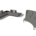 Modern Modular Sofa Set With Matching Coffee Table And Sectional Seating Pieces 3d model