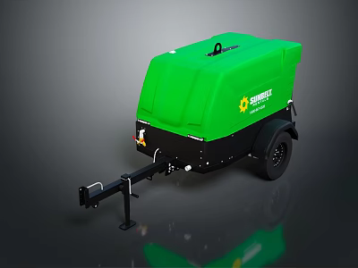 Brightest Green Automotive Parts Trailer Equipment Featuring Mobile Wheels And Sturdy Construction 3d model
