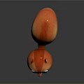 Orange Cartoon Squirrel Character With Big Green Eyes Open Mouth Fluffy Tail On Black Background