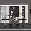 Modern Study Bookcase 3d model