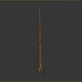 Elongated Decorative Twisted Spiral Object With Vibrant Orange Green Brown Hues