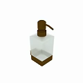 Daily Wash Essentials Modern White Soap Dispenser With Gold Pump And Base