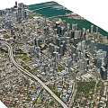 Aerial View Planning of Modern Urban Layout With High Rise Buildings and Waterfront