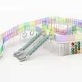 Modern slide bridge platform amusement equipment 3d model