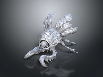 Game Movie Character With Skull Head Intricate Wings And Sharp Claws Design 3d model