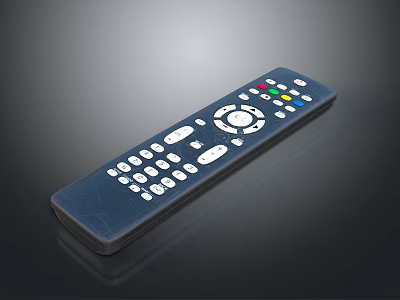 Blue Computer Remote Control With Color Buttons Numeric Keypad And Navigation Keys 3d model