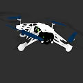 Detailed White Quadcopter Drone Featuring Blue Propellers And Black Components 3d model