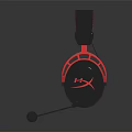 Black And Red Gaming Headset With Ergonomic Design And Built In Microphone For Audio Experience