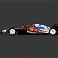Red Race Car Featuring Shell Logo Blue White Accents White Wheels And Streamlined Design