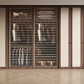 Modern Wooden Wardrobe Interior Design With Sliding Doors And Hanging Clothing Areas