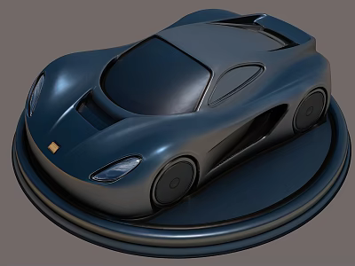 3D Designed Car Ornament Decoration Piece With Circular Base And Sleek Black Finish 3d model