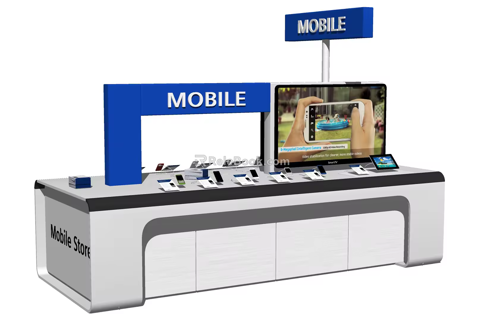 Modern Display Cabinet Shopping Mall Mobile Phone Booth Digital Products Display Cabinet 3d model