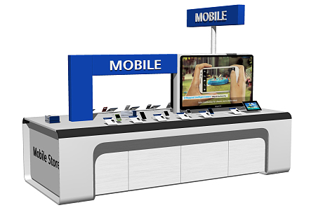 Modern Display Cabinet Shopping Mall Mobile Phone Booth Digital Products Display Cabinet 3d model