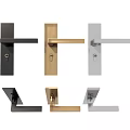 Modern Lever Door Handles in Black Gold Silver with Keyhole Design