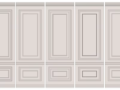 Different Styles of Decorative Wainscoting Panels with Various Designs for Home Interior 3d model