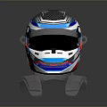 Colorful Racing Helmet With Carbon Fiber Texture And Transparent Front Visor