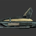 Futuristic Sci Fi Spaceship 3D Model With Metallic Blue Green Finish And Aerodynamic Wings