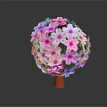 Commercial Decorative Spherical Equipment Adorned With Pink Flowers And Red Base