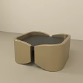 Golden Modern Side Table With Unique Bowtie Shape And Black Middle Section 3d model
