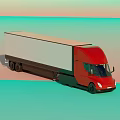 Sleek Red Electric Truck Front View With Headlights And Windshield Design 3d model