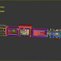 Disassembled Mechanical Device Exploded View With Gears Orange Core And Modules