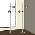 Middle ancient style metal floor lamp 3d model