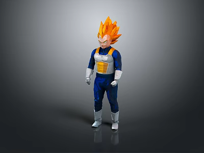 Collectible Anime Action Figure Toy With Orange Hair Blue Outfit White Gloves And Boots 3d model
