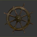 Vintage Wooden Ship Wheel A Classic Steering Component For Traditional Watercraft