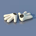 Pair of White Cartoon Gloves with Black Dots for Daily Use Soft and Comfortable