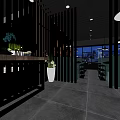 Special Hotpot Restaurant With Duck Feet Dishes Glass Windows Green Plants Indoor Seating