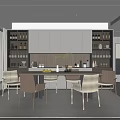 Modern Dining Table and Chair 3d model