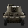 Classic Military Tank with Main Cannon Turret Heavy Armor and Metal Tracks