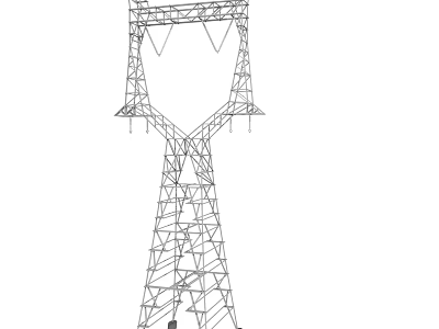 High Voltage Steel Transmission Tower For Electrical Power Distribution With Lattice Design And Stable Framework 3d model