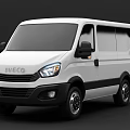 Iveco White Commercial Van Exterior Front And Side View Showcase 3d model