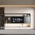 Modern Built-in TV Cabinet With Display Screen Time Storage And Decorative Accents