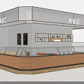 Modern Wooden Display Shelves With Glass Showcase In Deli Cold Dish Area